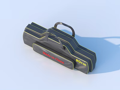 Marine In Charge 90cm Black Luggage Case With Yellow Stripes Design 3d model
