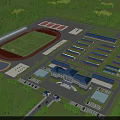 Aerial View Campus Master Plan With Sports Fields Buildings Greenery And Parking Areas