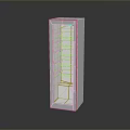 Vertical White Cabinet With Transparent Door And Multiple Hooks For Storage Organization