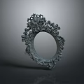 Ornate Vintage Circular Decorative Frame with Intricate Carvings for Home Decoration