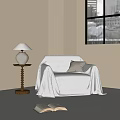 Casual Sofa Set by Window with Light Blanket Brown Cushion and Beige Walls