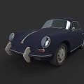 Vintage Blue Porsche Sports Car With Retro Design And Sleek Body