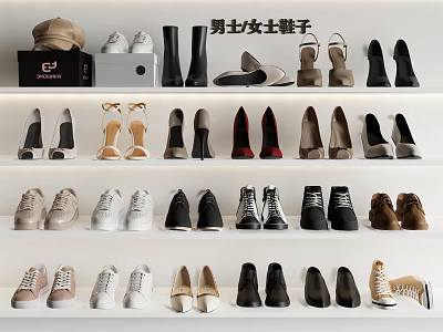 Men's and Women's Shoes Collection with Various Styles for Fashion and Daily Wear 3d model