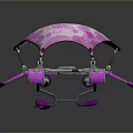 Pink Mechanical Device With Floral Pattern And Umbrella Like Decorative Structure