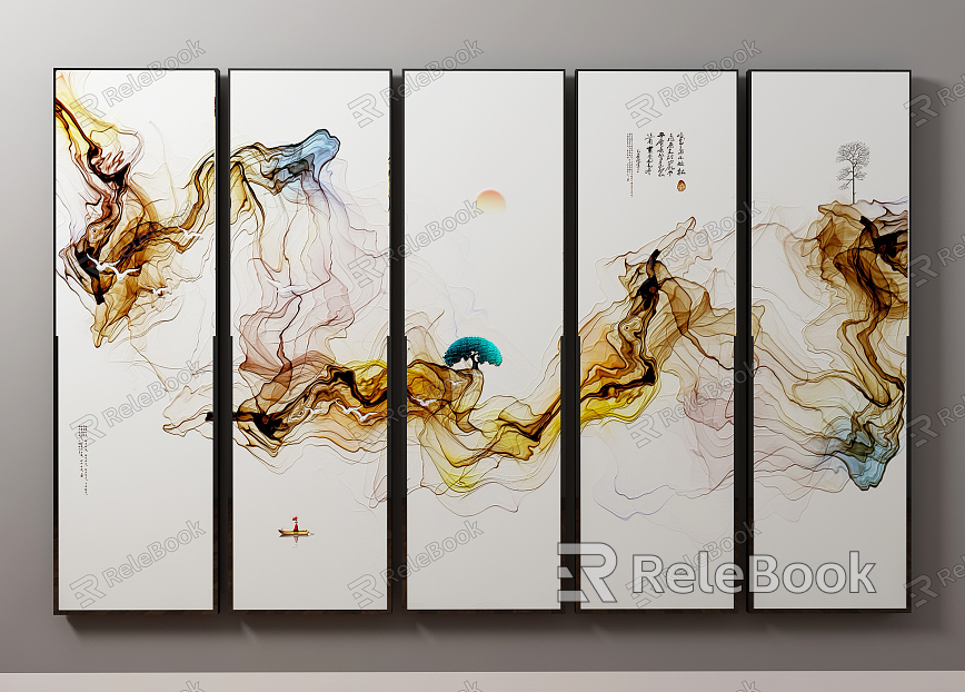 New Chinese abstract painting hanging painting model