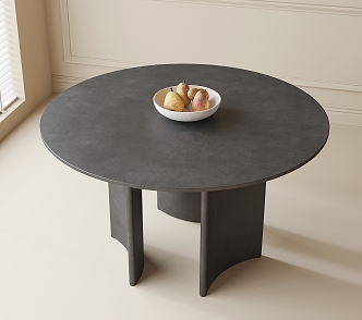 Modern round dining table 3d model