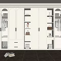 Modern White Wardrobe Interior With Glass Doors Drawers And Built in Lighting