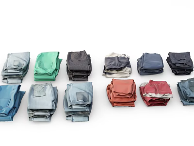 Neatly Stacked Clothes in Various Colors and Different Tones for 3d model Neatly Stacked Clothes in Various Colors and Different Tones for 3d model