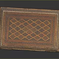 Vintage Wooden Display Cabinet Shelf With Geometric Carved Patterns And Traditional Style