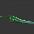 Turquoise Fantasy Sword With Golden Accents Wrapped Hilt Gemstone And Shiny Reflective Blade