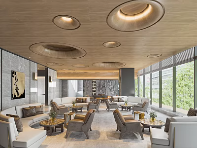 Modern reception area Sales office Negotiation area 3d model