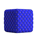 Blue Velvet Tufted Ottoman With Gold Buttons And Various Color Options