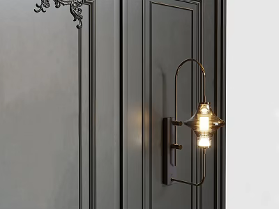 Modern Metal Wall Sconce With Glass Shade And Warm Light For Dark Wall Decor 3d model