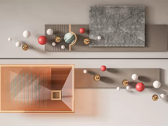 Modern wall decoration three-dimensional wall decoration combination 3d model