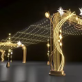 Kerry Parkside Illuminated Event Passageway With Golden Arch And Star Decorations