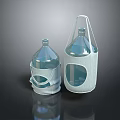 Portable Transparent Bottles With White Mesh Sleeves And Handles For Easy Carrying
