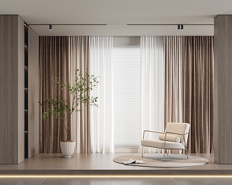 Modern Curtains 3d model