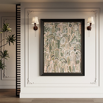 Middle Ancient Style Decorative Painting 3d model