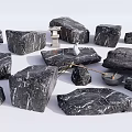 Natural Black Marble Stones And Wooden Lantern Tools For Outdoor Decoration