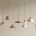 Modern Pendant Lights With Various Shapes And Neutral Tones For Interior Decor 3d model