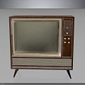 Vintage Electronic Appliance Retro Television With Wooden Case And Control Buttons