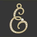 Elegant Gold Pendant Accessory with Curved Spiral Design and Diamond Accents