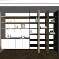 Modern Decorative Cabinet Bookcase Bookshelf Ornaments Layer Rack 3d model
