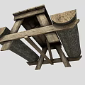Rustic Wooden Outdoor Picnic Table With Benches And Natural Wood Grain
