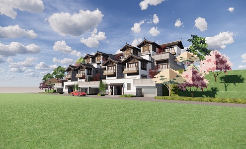 Mountain Villa Chinese Townhouse 3d model