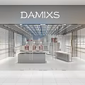 DAMIXS Modern Clothing Store Interior With Glass Windows Mannequins Display Counters And Display Areas