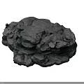 Black Wooden Stone Decorative Object With Irregular Texture And Layered Natural Shape