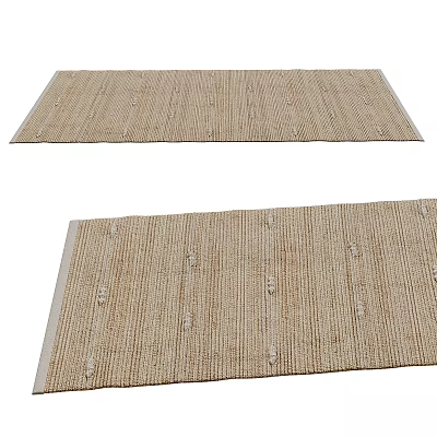 Textured Natural Fiber Square Rug With Woven Pattern For Living Room And Bedroom Decor 3d model