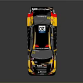 Audi Racing Car With Black Yellow Livery Sponsor Logos And Aerodynamic Wing
