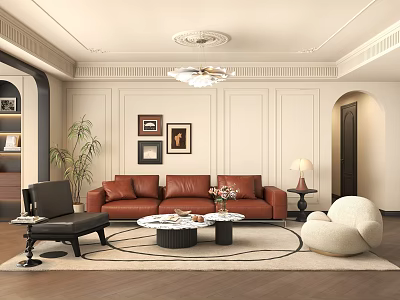 French Antique Sofa Coffee Table Combination 3d model