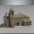 Traditional Church Building with Stone Walls Red Tile Roof Bell Tower and Dome