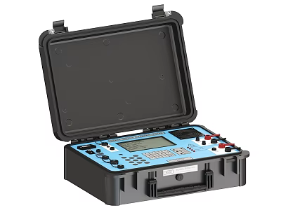 Portable Industrial Testing Equipment With Digital Display Screen Control Buttons And Hard Case 3d model