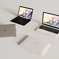 Apple Laptops In Silver White Black Open And Closed With Mountain Screen Displays