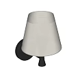 Modern Wall Sconce With White Lampshade Black Base And Golden Accent