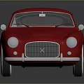 Red Classic Vintage Sports Car With Streamlined Body White Wheels And Chrome Grille