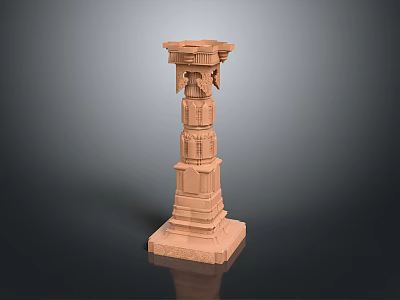 Classical Roman Column Architectural Design With Carved Details Base And Top Capital 3d model