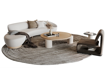 Modern sofa coffee table combination 3d model