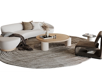 Modern sofa coffee table combination 3d model