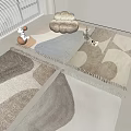 Modern square carpet abstract carpet 3d model