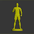 Collectible Argentina Football Player Figurine Wearing Number 7 Jersey On Green Yellow Base