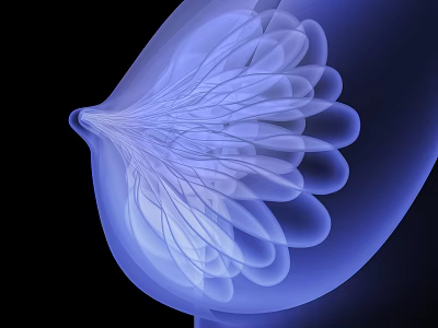 Blue Medical Device With Radial Lines And Leaf Like Structures On Black Background 3d model