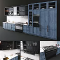 Modern Kitchen Interior With Stylish Cabinets And Functional Storage Design 3d model