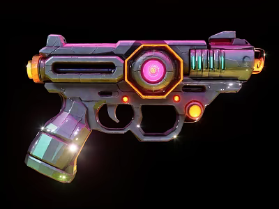 Children's electric toy pistol cartoon sci-fi style game equipment 3d model