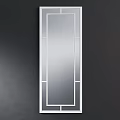 Full Length Mirror With Black Frame And Geometric Design For Home Decor