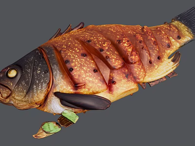 braised carp 3d model