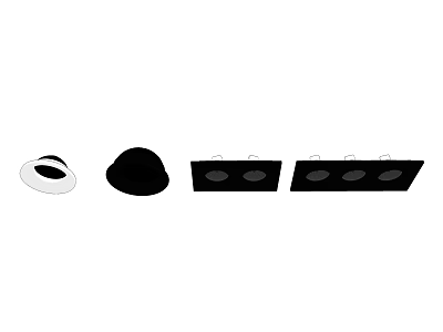 Black Downlights And Spotlights With Different Design Styles For Interior Lighting 3d model